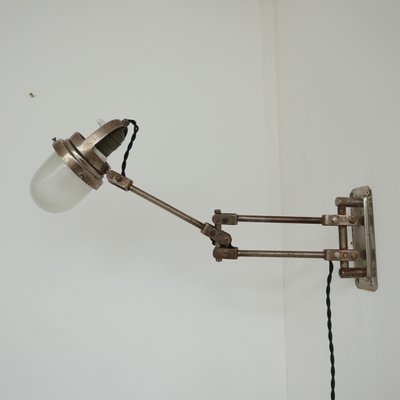 Industrial French Metal and Glass Adjustable Wall Lamp-JRP-946540