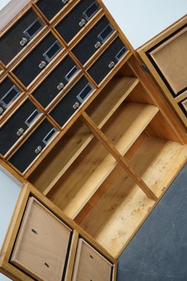 Industrial German Oak and Pine Apothecary Cabinet, Mid-20th-Century-XO-952761