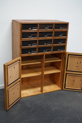 Industrial German Oak and Pine Apothecary Cabinet, Mid-20th-Century-XO-952761