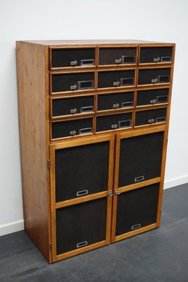 Industrial German Oak and Pine Apothecary Cabinet, Mid-20th-Century-XO-952761