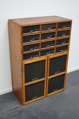 Industrial German Oak and Pine Apothecary Cabinet, Mid-20th-Century-XO-952761