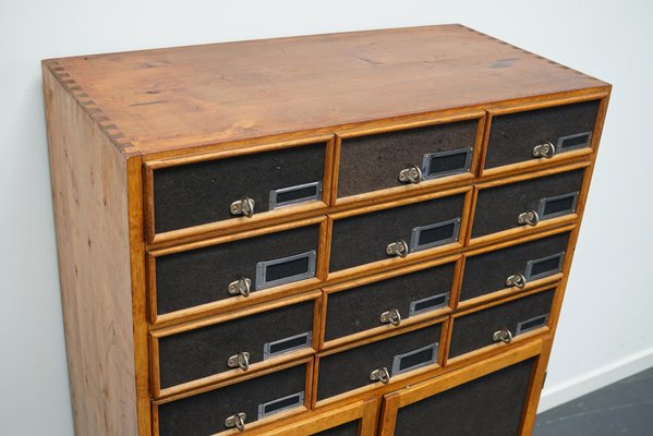 Industrial German Oak and Pine Apothecary Cabinet, Mid-20th-Century-XO-952761