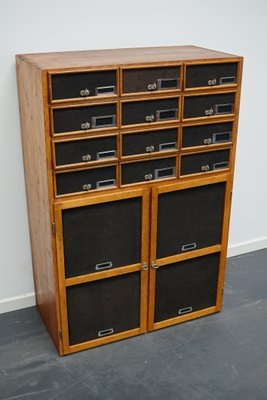 Industrial German Oak and Pine Apothecary Cabinet, Mid-20th-Century-XO-952761