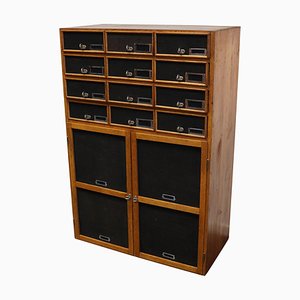 Industrial German Oak and Pine Apothecary Cabinet, Mid-20th-Century-XO-952761