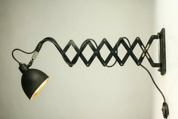 Industrial German Steel Scissor Lamp by Max Schuhmacher, 1930s-FUP-1421420