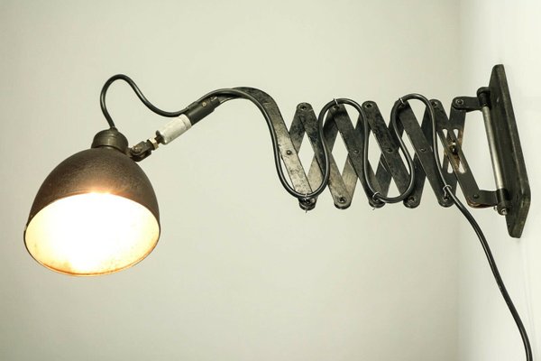 Industrial German Steel Scissor Lamp by Max Schuhmacher, 1930s-FUP-1421420