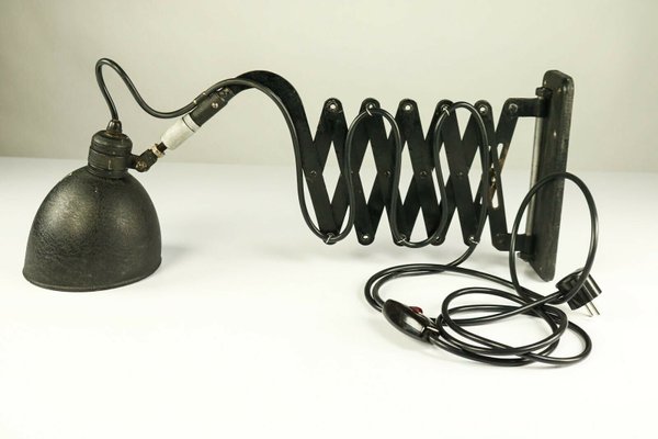 Industrial German Steel Scissor Lamp by Max Schuhmacher, 1930s-FUP-1421420