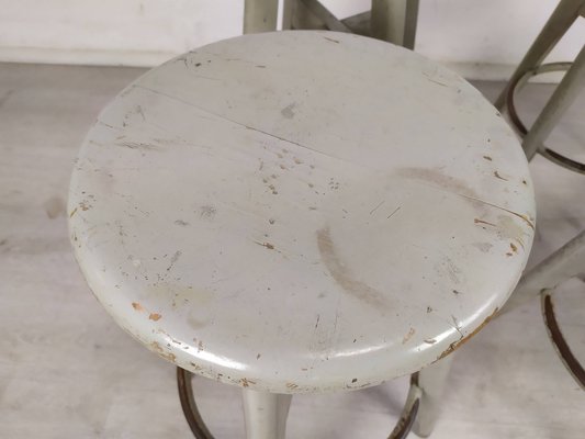 Industrial Gray Stools from Stella, 1950s, Set of 4-EAD-1742770