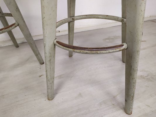 Industrial Gray Stools from Stella, 1950s, Set of 4-EAD-1742770