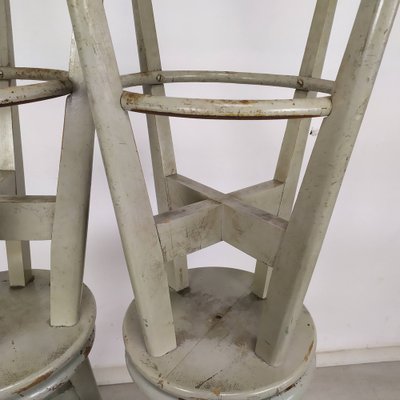 Industrial Gray Stools from Stella, 1950s, Set of 4-EAD-1742770