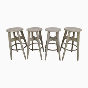 Industrial Gray Stools from Stella, 1950s, Set of 4-EAD-1742770