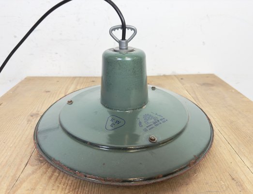 Industrial Green Enamel Cage Pendant Light, 1960s-CGF-2043721