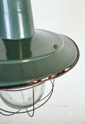 Industrial Green Enamel Cage Pendant Light, 1960s-CGF-2043721