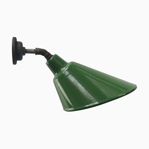 Industrial Green Enamel & Cast Iron Factory Wall Lamp-BLS-1318847