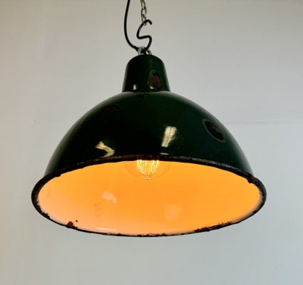 Industrial Green Enamel Factory Pendant Lamp, 1960s-CGF-1785078