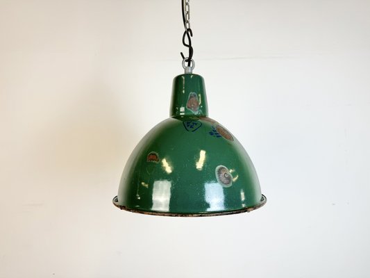 Industrial Green Enamel Factory Pendant Lamp, 1960s-CGF-1785078