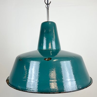 Industrial Green Enamel Factory Pendant Lamp, 1960s-CGF-1363965