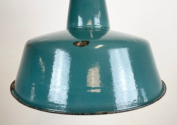 Industrial Green Enamel Factory Pendant Lamp, 1960s-CGF-1363965