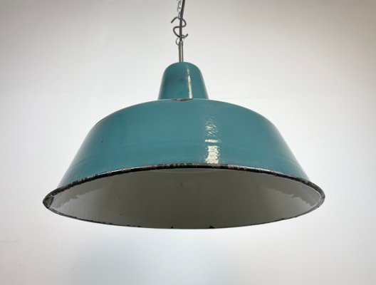 Industrial Green Enamel Factory Pendant Lamp, 1960s-CGF-1363965