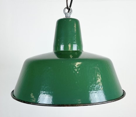 Industrial Green Enamel Pendant Lamp, 1960s-CGF-1364672