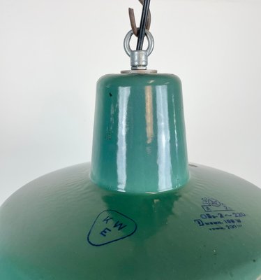 Industrial Green Enamel Pendant Lamp, 1960s-CGF-1363732