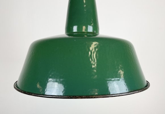 Industrial Green Enamel Pendant Lamp, 1960s-CGF-1364672