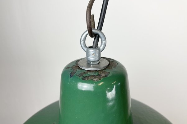 Industrial Green Enamel Pendant Lamp, 1960s-CGF-1364672