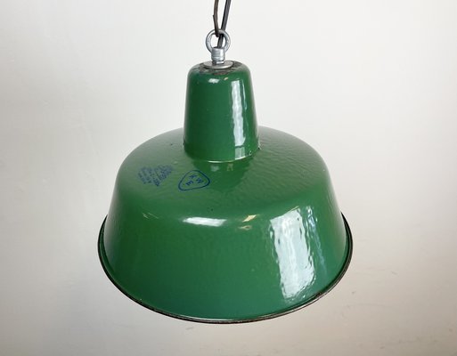 Industrial Green Enamel Pendant Lamp, 1960s-CGF-1364672