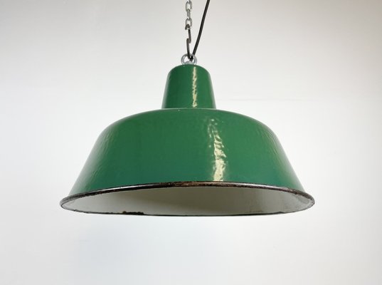 Industrial Green Enamel Pendant Lamp, 1960s-CGF-1364672