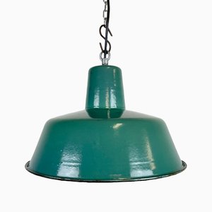 Industrial Green Enamel Pendant Lamp, 1960s-CGF-1363732