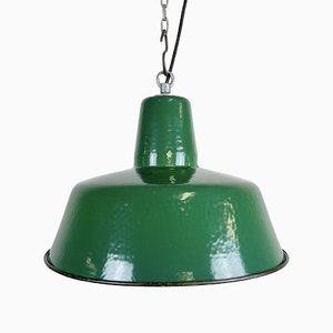 Industrial Green Enamel Pendant Lamp, 1960s-CGF-1364672