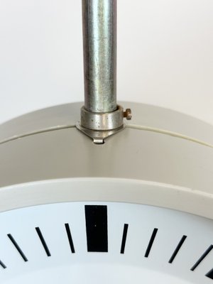 Industrial Grey Bakelite Double Sided Factory Clock from Pragotron, 1980s-CGF-1718317