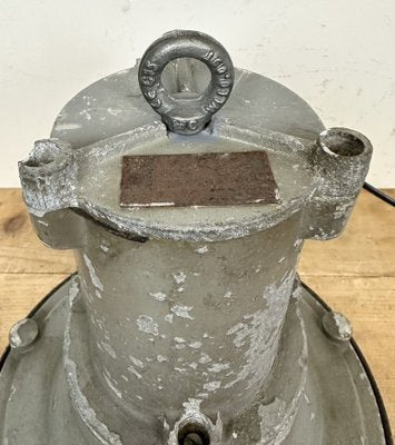 Industrial Grey Cast Aluminium Pendant Light, 1960s-CGF-1750016