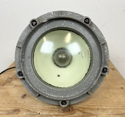 Industrial Grey Cast Aluminium Pendant Light, 1960s-CGF-1750016