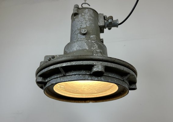 Industrial Grey Cast Aluminium Pendant Light, 1960s-CGF-1750016