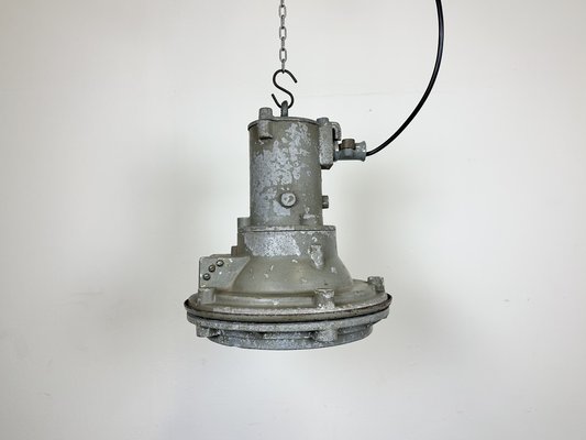 Industrial Grey Cast Aluminium Pendant Light, 1960s-CGF-1750016