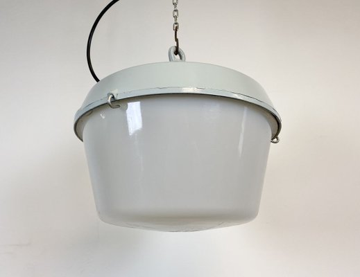 Industrial Grey Cast Aluminium Pendant Light, 1970s-CGF-789319