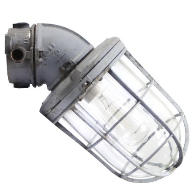 Industrial Grey Cast Aluminum & Clear Glass Wall Lamp by Industria Rotterdam-BLS-1791849