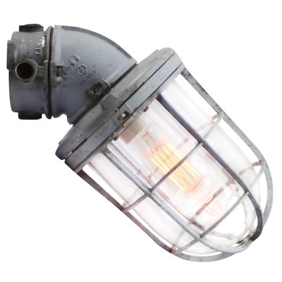 Industrial Grey Cast Aluminum & Clear Glass Wall Lamp by Industria Rotterdam-BLS-1791849