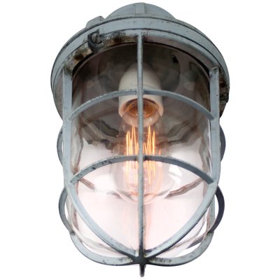 Industrial Grey Cast Aluminum & Clear Glass Wall Lamp by Industria Rotterdam-BLS-1791849