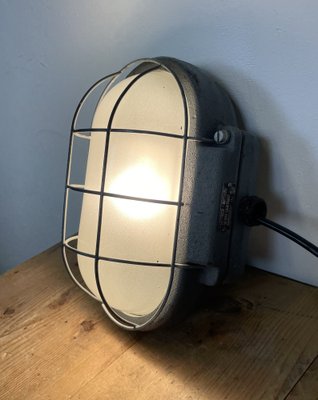 Industrial Grey Cast Iron Wall Lamp from Elektrosvit, 1960s-CGF-1259792