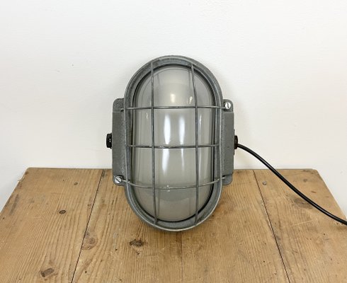 Industrial Grey Cast Iron Wall Lamp from Elektrosvit, 1960s-CGF-1259792