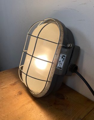 Industrial Grey Cast Iron Wall Lamp from Elektrosvit, 1970s-CGF-1268362