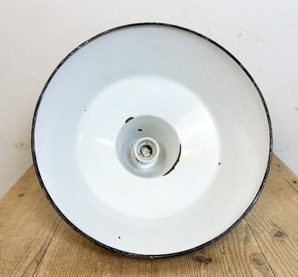 Industrial Grey Enamel Factory Pendant Lamp, 1960s-CGF-1733908