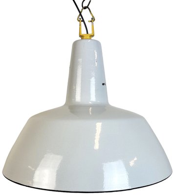 Industrial Grey Enamel Factory Pendant Lamp from Philips, 1960s-CGF-1746415