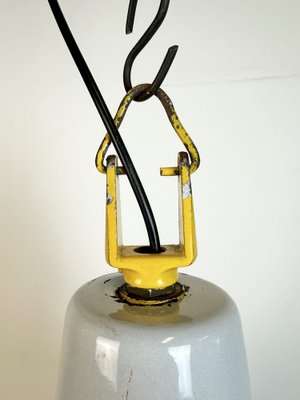 Industrial Grey Enamel Factory Pendant Lamp from Philips, 1960s-CGF-1746415