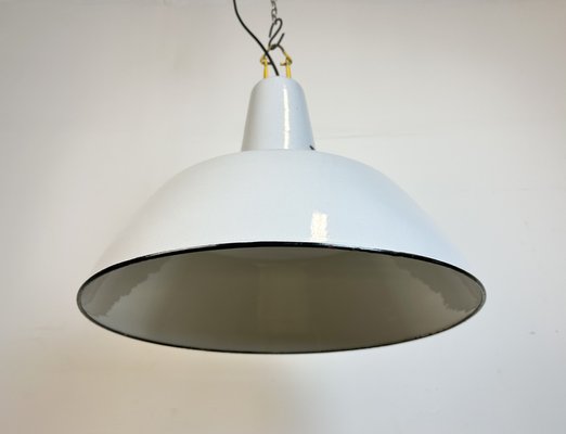 Industrial Grey Enamel Factory Pendant Lamp from Philips, 1960s-CGF-1746415