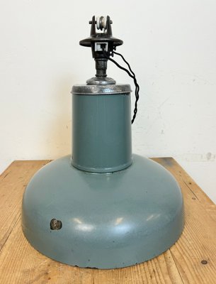 Industrial Grey Enamel Pendant Lamp from Siemens, 1930s-CGF-1767429