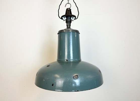 Industrial Grey Enamel Pendant Lamp from Siemens, 1930s-CGF-1767429