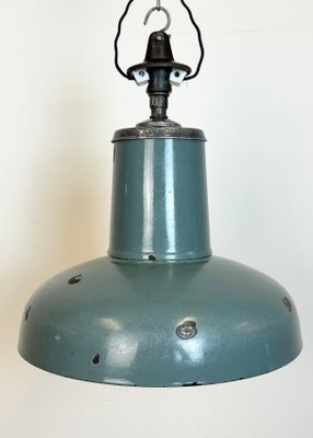 Industrial Grey Enamel Pendant Lamp from Siemens, 1930s-CGF-1767429